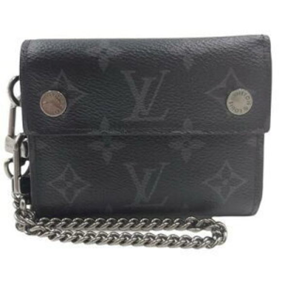 Louis Vuitton Wallet Tri Monogram Black Eclipse Chain - Picture 1 of 7